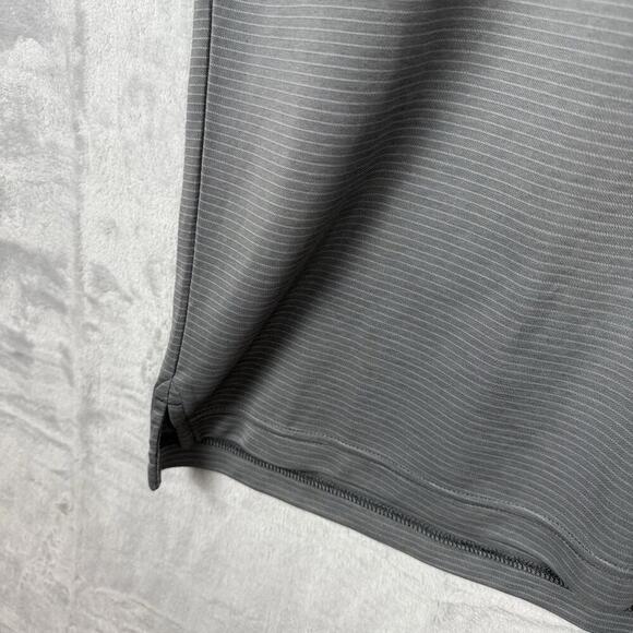 Travis Mathew Polo Shirt Size M Gray Striped Performance Golf Top Pocket Casual - Picture 6 of 9